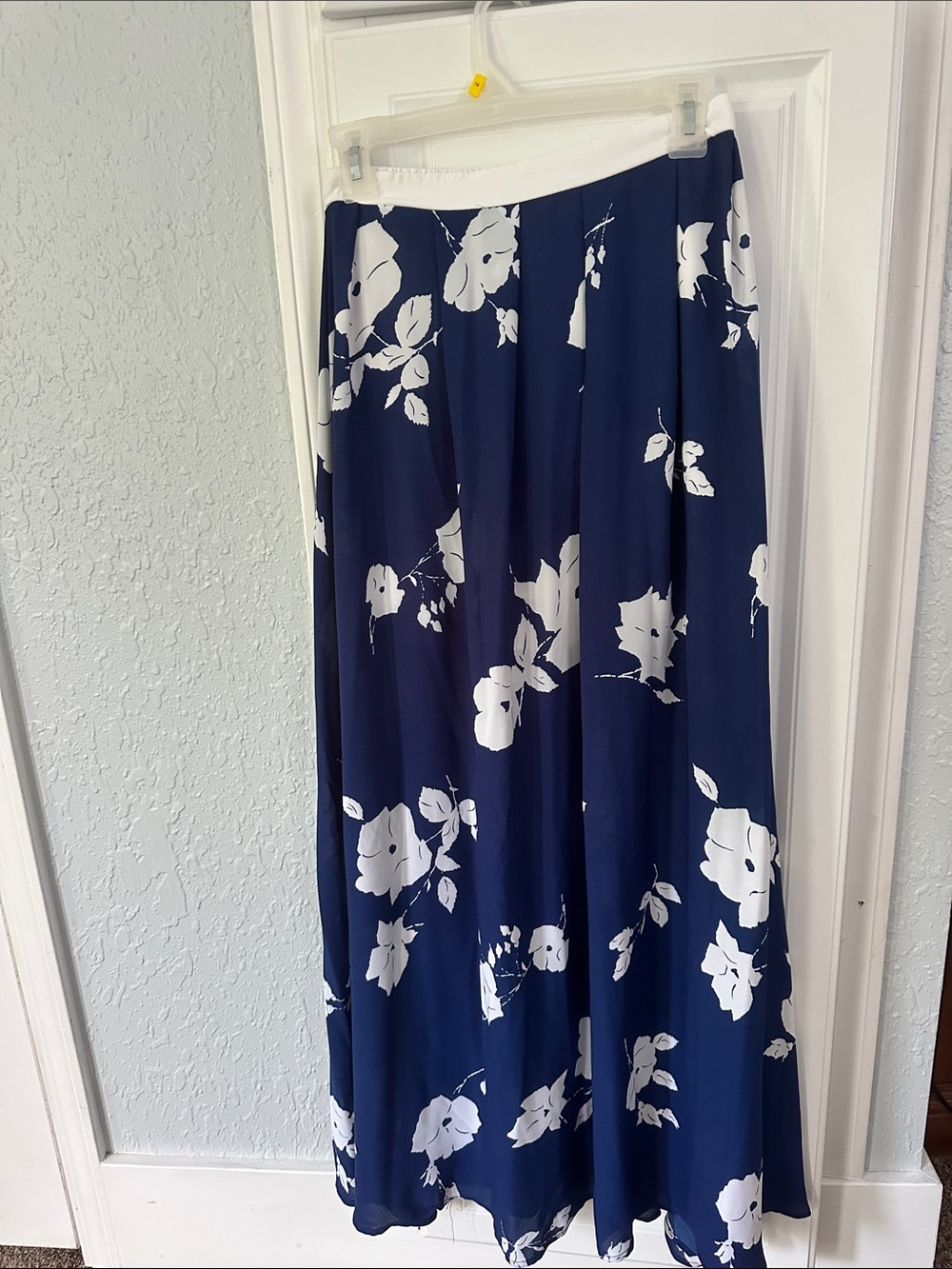 Ces Femme Navy and White Floral Maxi Skirt